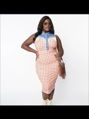 NWT Unique Vintage X Looney Tunes Gingham Dress